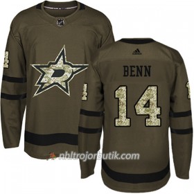 Män Ishockey Dallas Stars Tröja Jamie Benn 14 Adidas 2017-2018 Camo Grön Authentic
